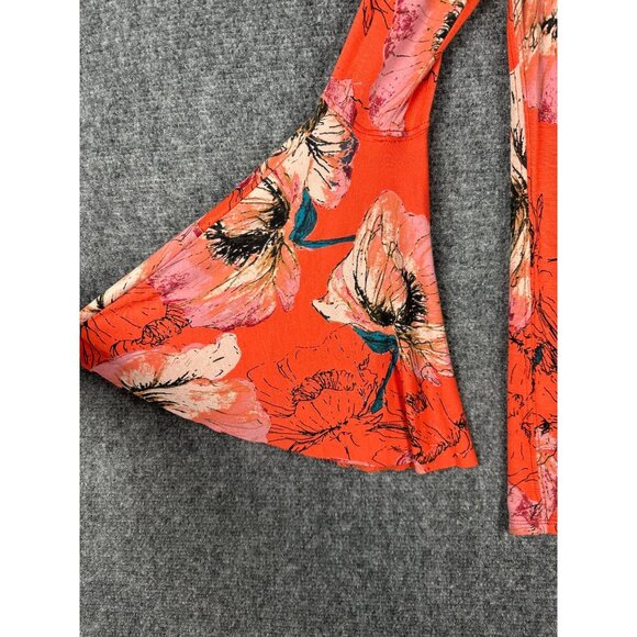 Free People Birds of Paradise Top XS Bell Sleeve Fairy Floral Bohemian Feminine - Picture 7 of 10